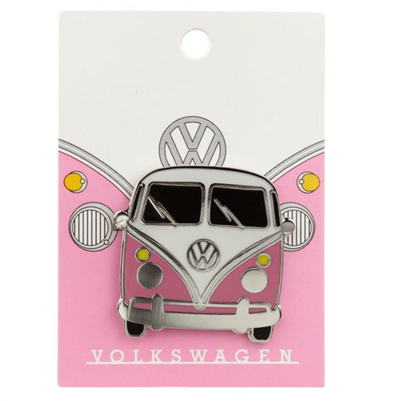 Pink VW Campervan Lapel Pin Badge - Minimum Mouse