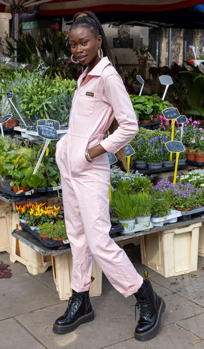 Run and Fly Pink Stretch Twill Boiler Suit
