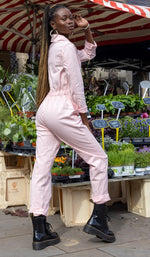 Run and Fly Pink Stretch Twill Boiler Suit