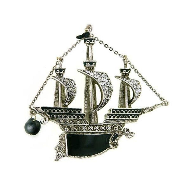 Pirate Ship Metal Papel Pin Badge Brooch - Minimum Mouse