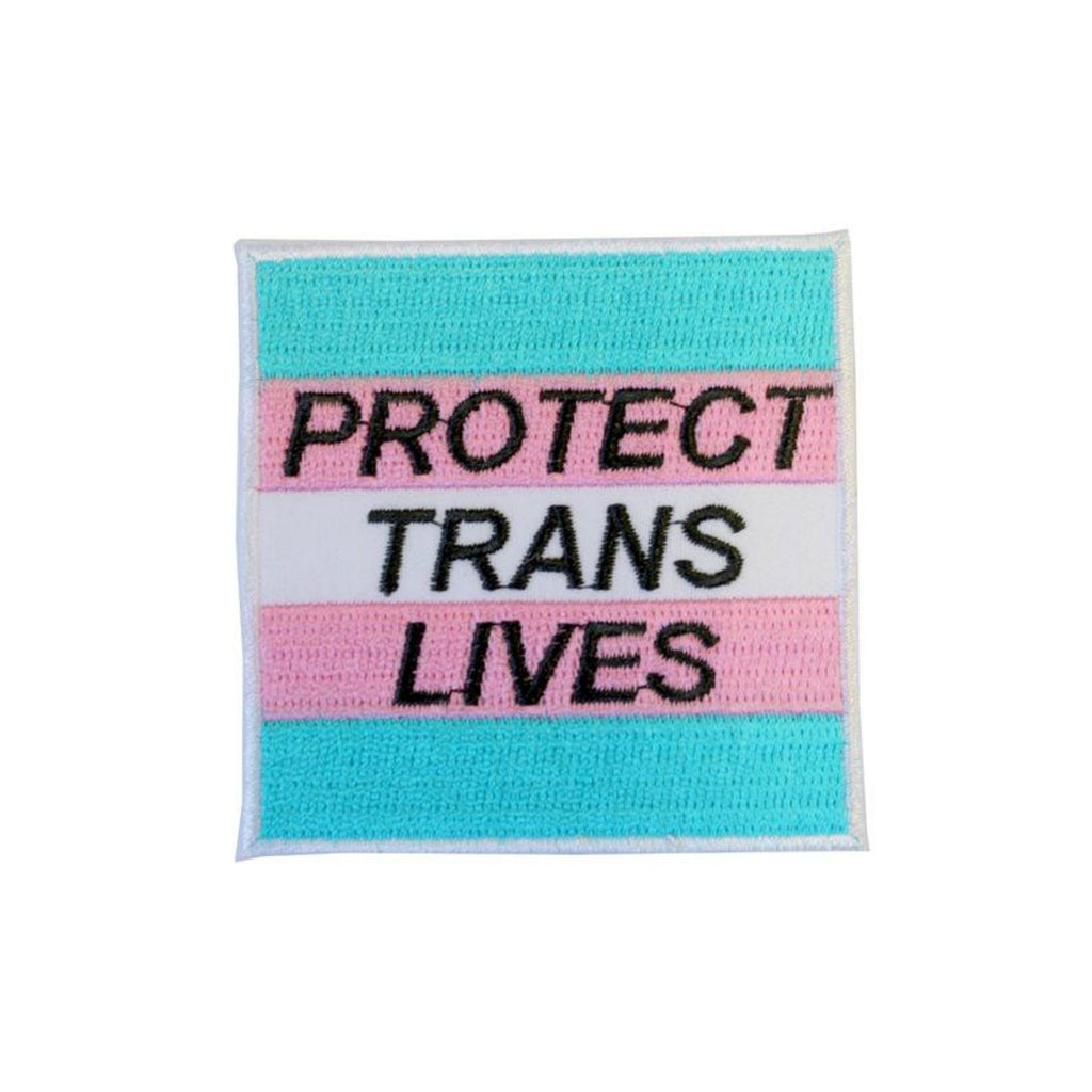 Protect Trans Lives Iron On Patch - Minimum Mouse