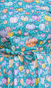 Pumpkin Patch Print Cotton Tea Dress with Pockets by Run and Fly