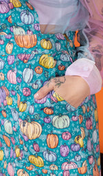 Halloween Pumpkin Patch Print Dungaree Pinafore Dress by Run and Fly