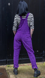 Purple Stretch Corduroy Dungarees by Run and Fly