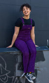 Purple Stretch Cord Skinny Flared Dungarees by Run and Fly