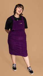 Run and Fly Purple Longer Length Cord Pinafore Dress