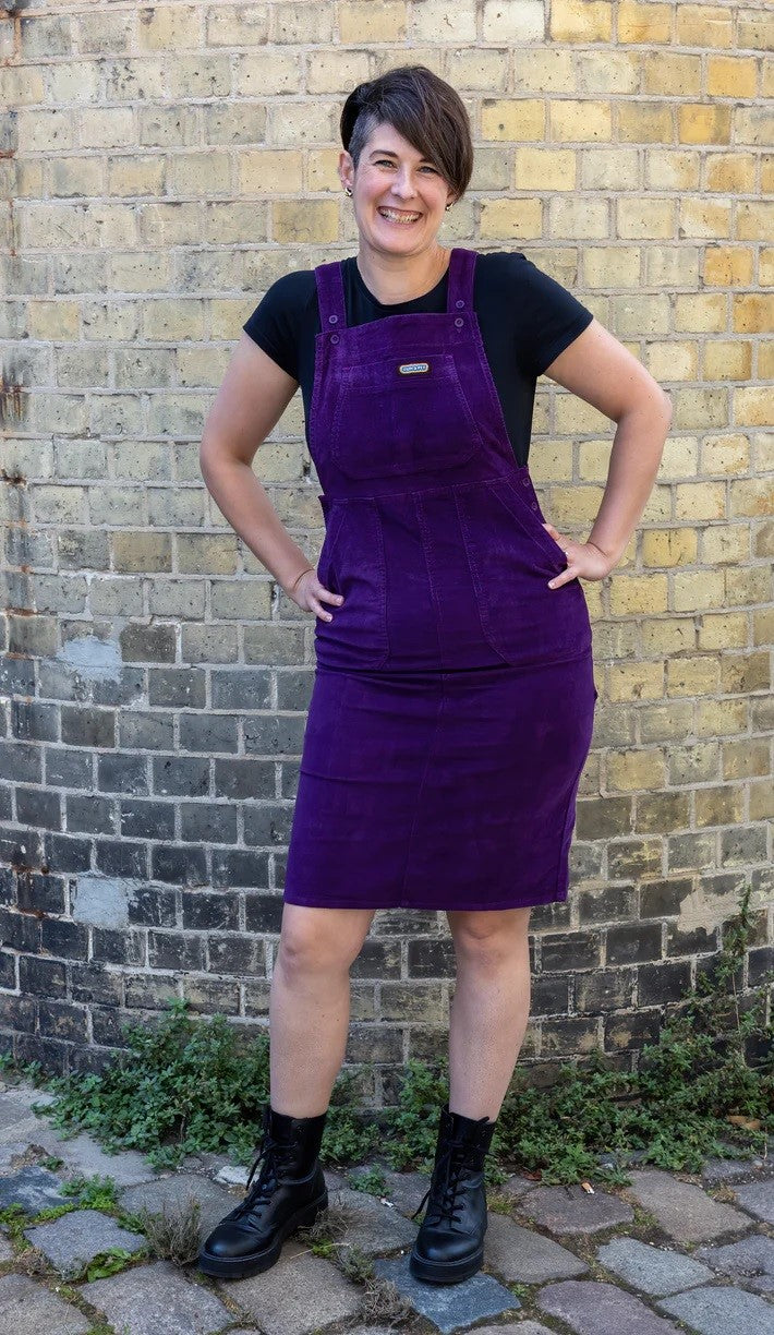 purple dungaree dress Run and Fly 70's Purple Paisley Print Pinafore Longer Length Dungaree Dress  8 10 12 14 16 18 20  Minimum Mouse