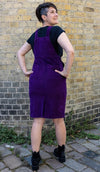 Run and Fly Purple Longer Length Cord Pinafore Dress