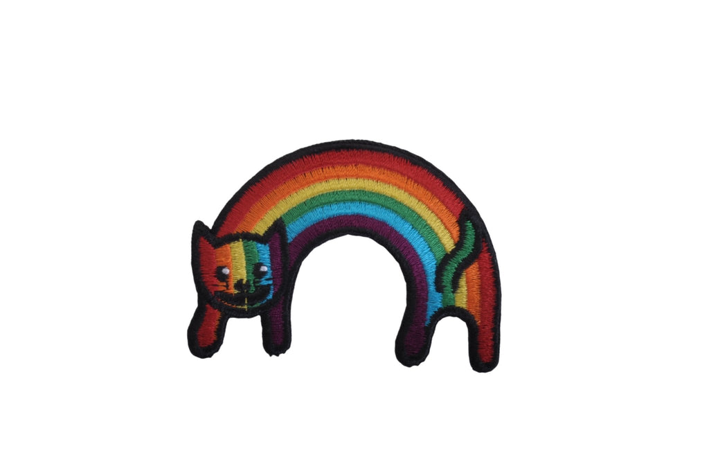 Rainbow Cat Iron On Patch - Minimum Mouse