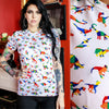 Rainbow Dinosaur Print T Shirt by Run and Fly - Minimum Mouse