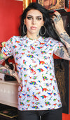 Rainbow Dinosaur Print T Shirt by Run and Fly - Minimum Mouse