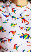 Rainbow Dinosaur Print T Shirt by Run and Fly - Minimum Mouse