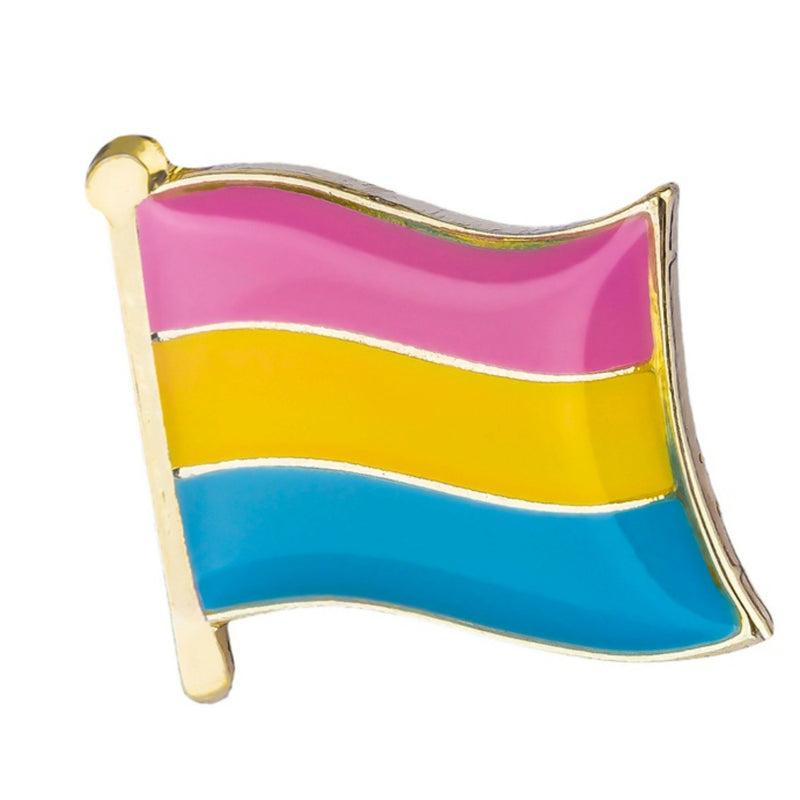 Rainbow Flag Pansexual LGBT Pride Enamel Lapel Pin Badge - Minimum Mouse