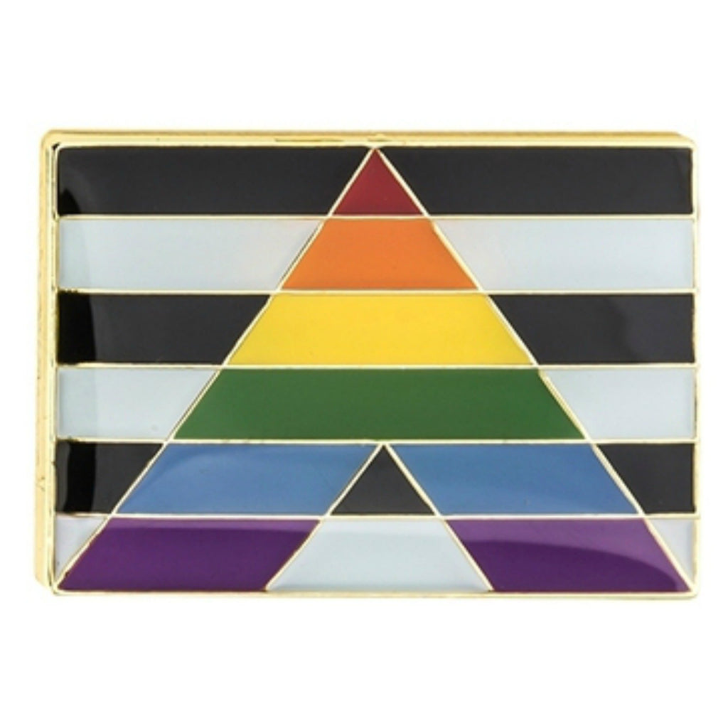 Rainbow Flag Straight Allies Pride Enamel Lapel Pin Badge - Minimum Mouse