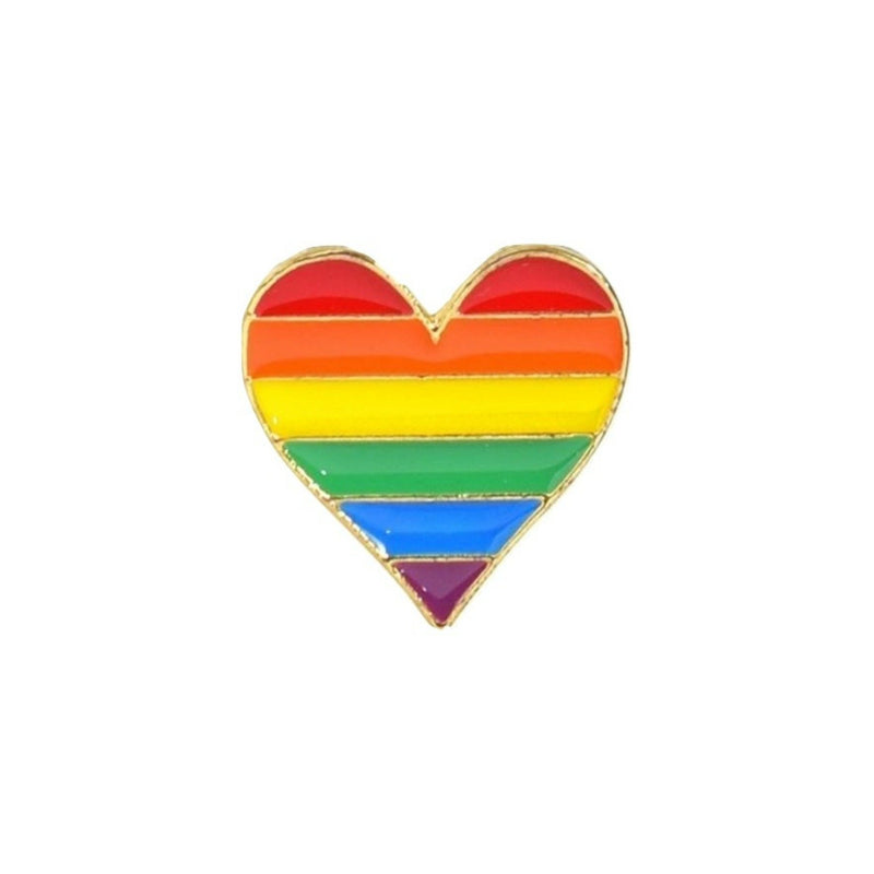 Rainbow Heart LGBT Enamel Lapel Pin Badge - Minimum Mouse