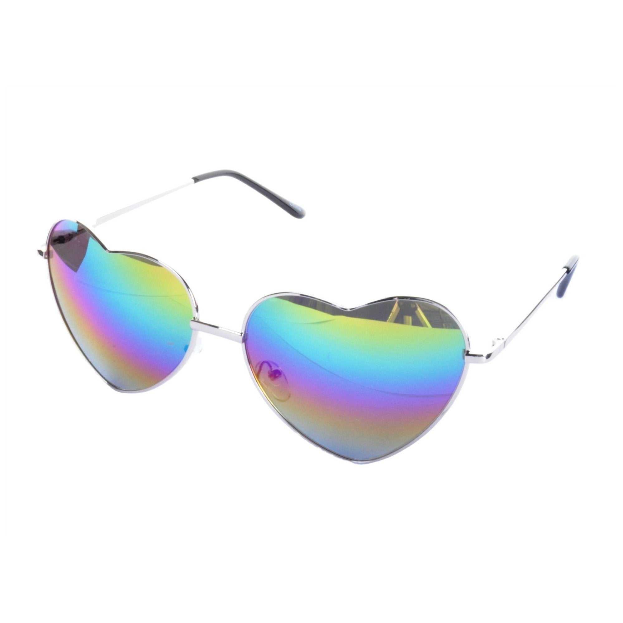 rainbow lens love heart sunglasses