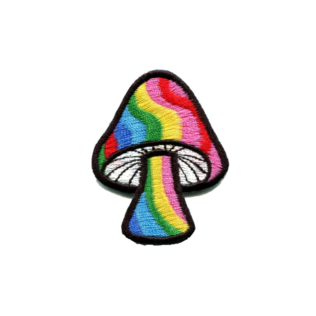 Rainbow Mushroom Iron On Patch - Minimum Mouse