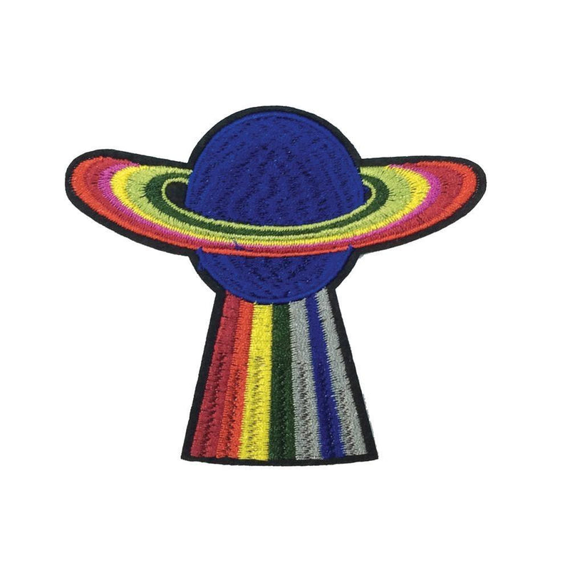 Rainbow Planet Iron On Patch - Minimum Mouse