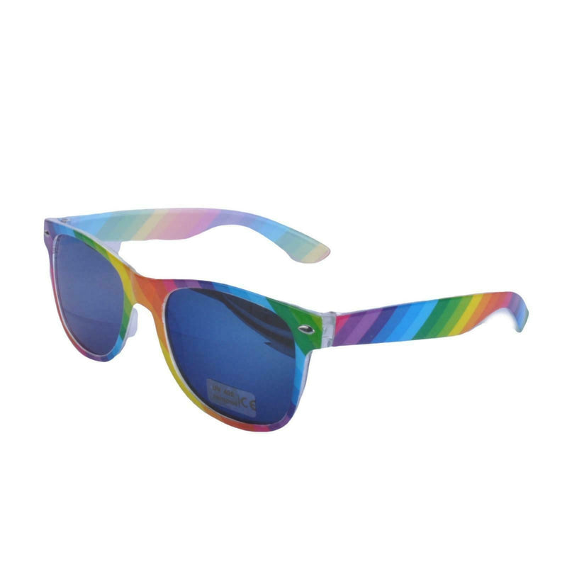 RAINBOW Print Bue Mirrored Wayfaree Sunglassesses LGBT Gay Pride UV400 BNWT New - Minimum Mouse