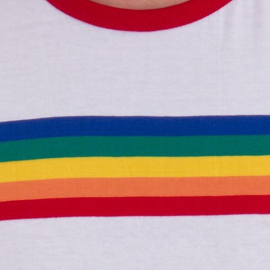 Rainbow Stripe Ringer T Shirt by Run and Fly - Minimum Mouse