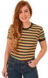 Rainbow Stripe T Shirt by Run and Fly - Minimum Mouse