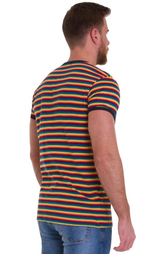 Rainbow Stripe T Shirt by Run and Fly - Minimum Mouse