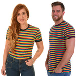 Rainbow Stripe T Shirt by Run and Fly - Minimum Mouse