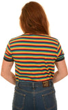 Rainbow Stripe T Shirt by Run and Fly - Minimum Mouse