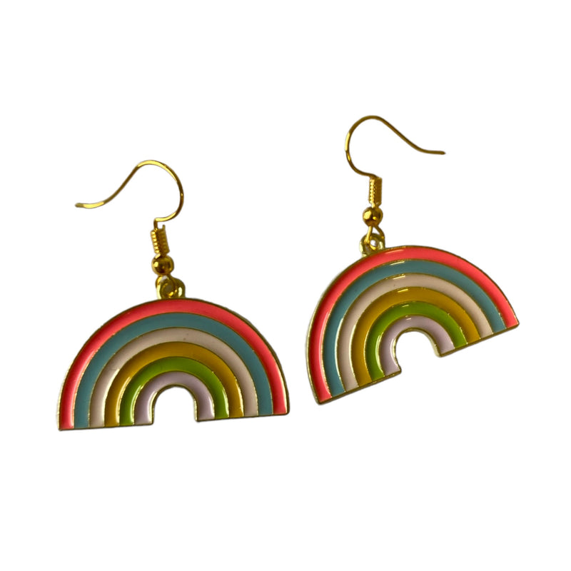 Gold Pastel Rainbow Earrings