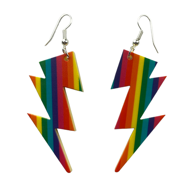 Rainbow Lightning Bolt Earrings by Love Boutique