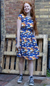 Rainy Days Cotton Tea Dress with Pockets by Run and Fly