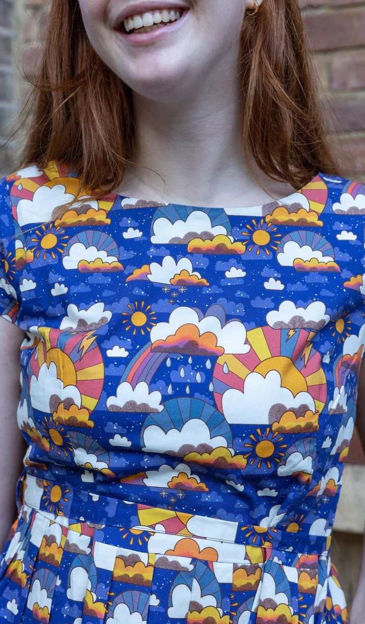 Rainy Days Cotton Tea Dress with Pockets by Run and Fly