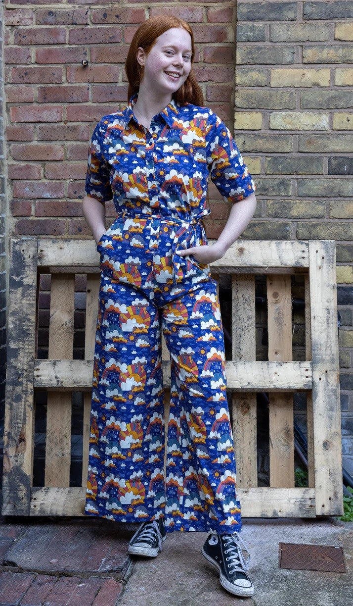 Rainy Days Print Jumpsuit by Run and Fly