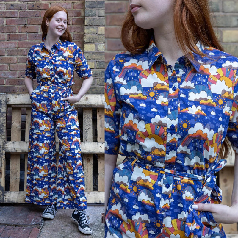 Rainy Days Print Jumpsuit by Run and Fly