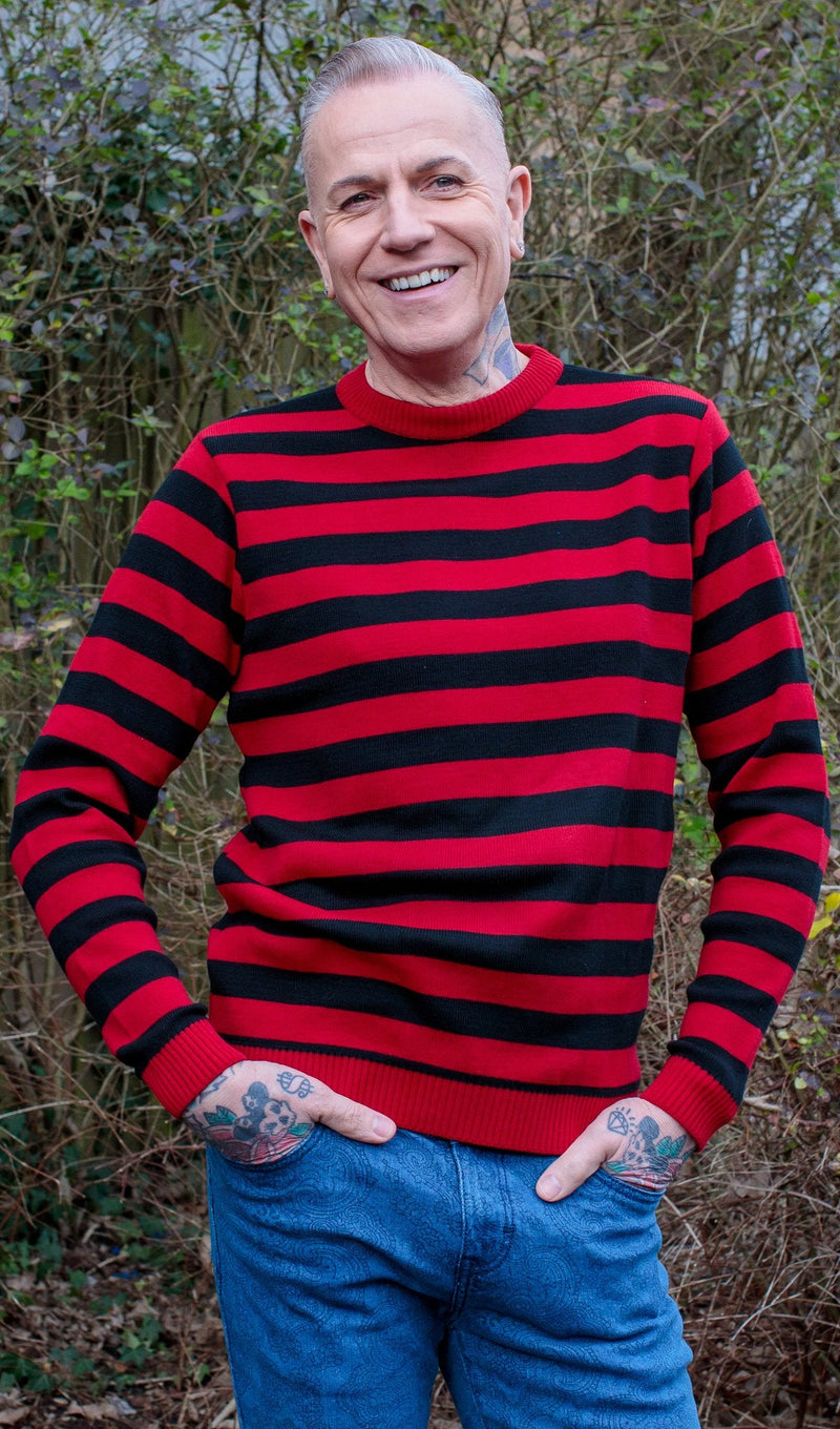 Red and Black Stripe Jumper by Run and Fly - Minimum Mouse