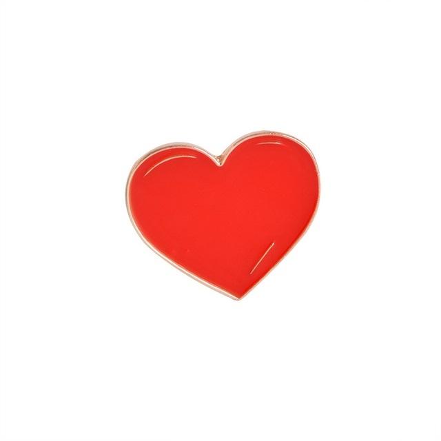 Red Heart Enamel Lapel Pin Badge - Minimum Mouse