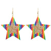 Retro Rainbow Sparkle Star Earrings by Love Boutique - Minimum Mouse