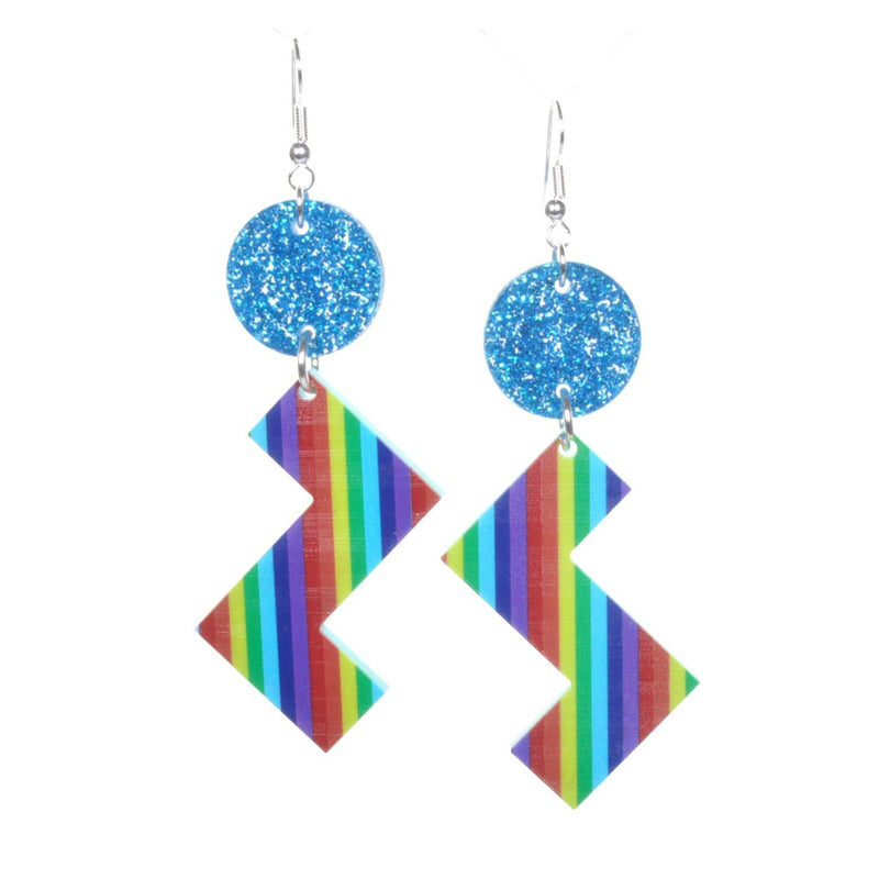 Retro Rainbow Zig Zag Earrings by Love Boutique - Minimum Mouse
