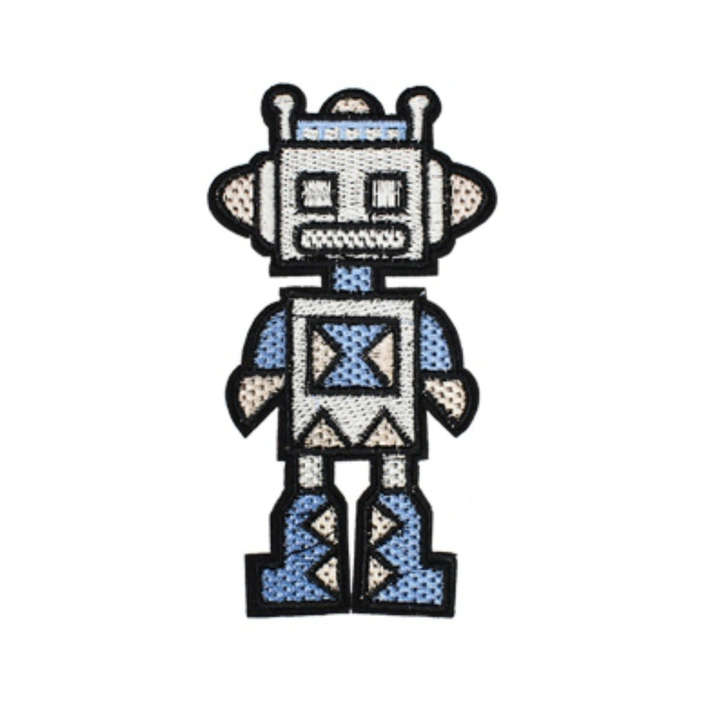 Retro Robot Iron On Patch - Minimum Mouse