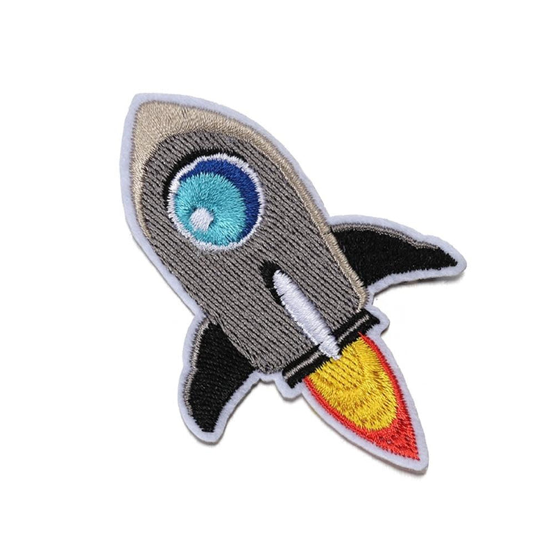 Retro Rocket Iron On Patch - Minimum Mouse