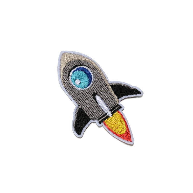 Retro Rocket Iron On Patch - Minimum Mouse