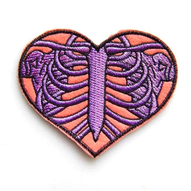 Ribcage Heart Iron On Patch - Minimum Mouse