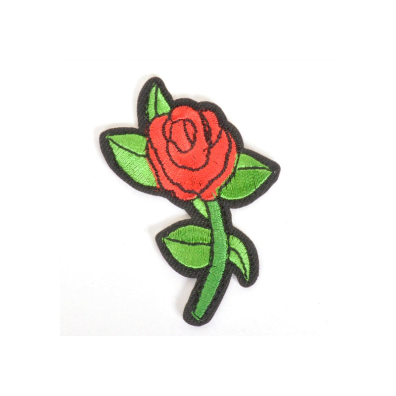 Rockabilly Rose Iron On Patch - Minimum Mouse