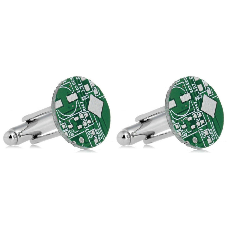 Round Circuit Board Cufflinks - Minimum Mouse
