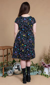 School of Science Print Cotton Tea Dress with Pockets by Run and Fly