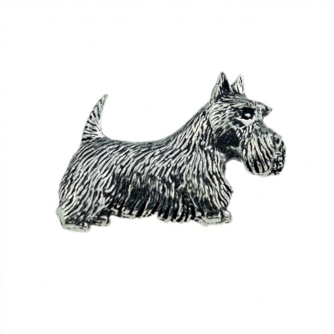 Scottie Dog Pewter Lapel Pin Badge - Minimum Mouse