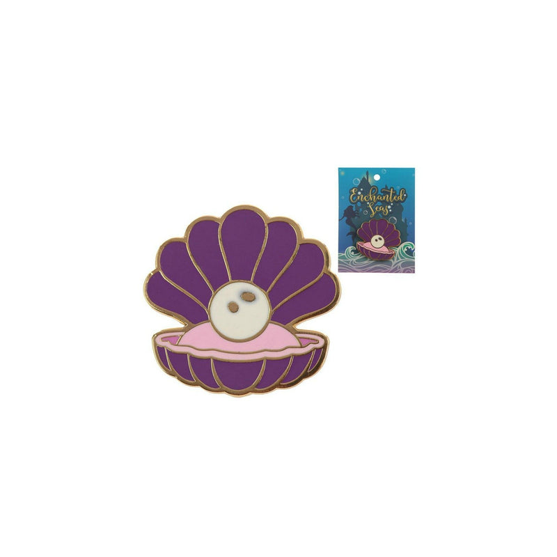 Seashell Pearl Enamel Lapel Pin Badge - Minimum Mouse