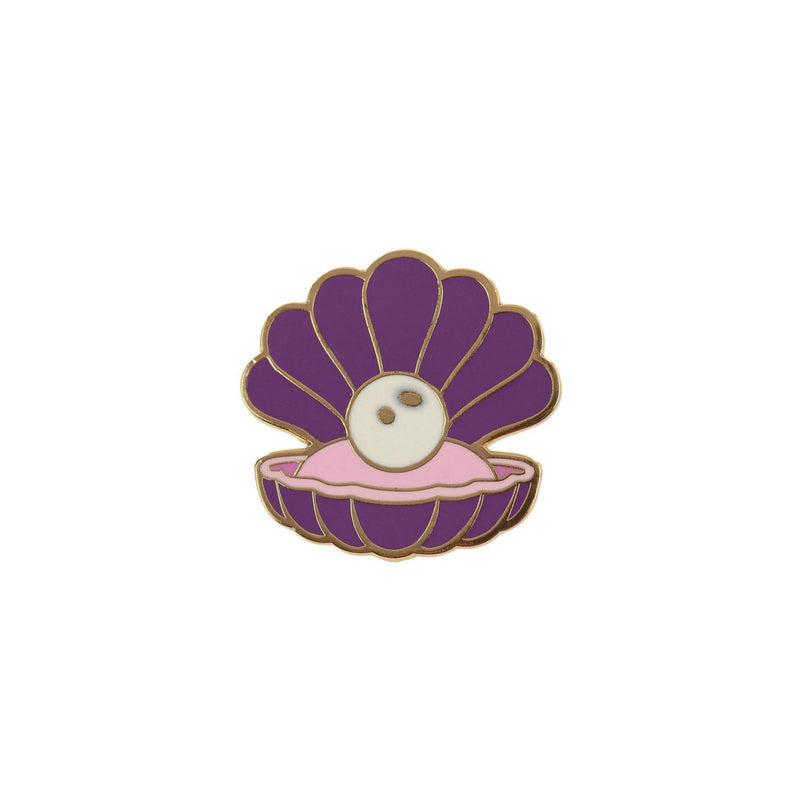 Seashell Pearl Enamel Lapel Pin Badge - Minimum Mouse