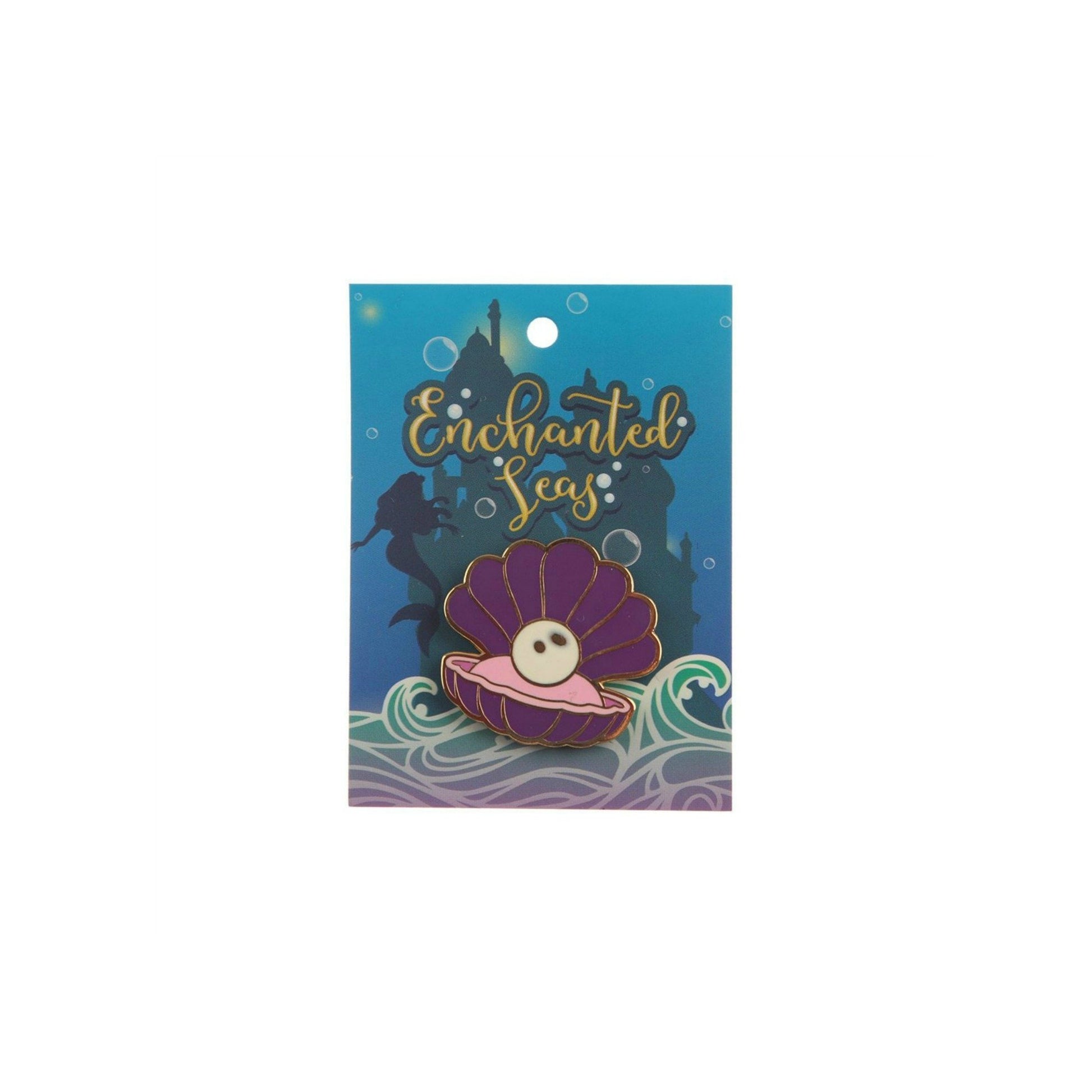 Seashell Pearl Enamel Lapel Pin Badge - Minimum Mouse