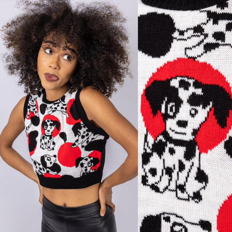 Seeing Spots Dalmatian Cropped Tank Top by Run and Fly - Minimum Mouse